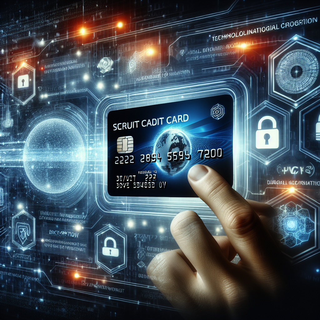 A secure and modern credit card being used safely in a digital financial environment.
